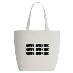 Savvy Investor Zippered Cotton Tote Bag